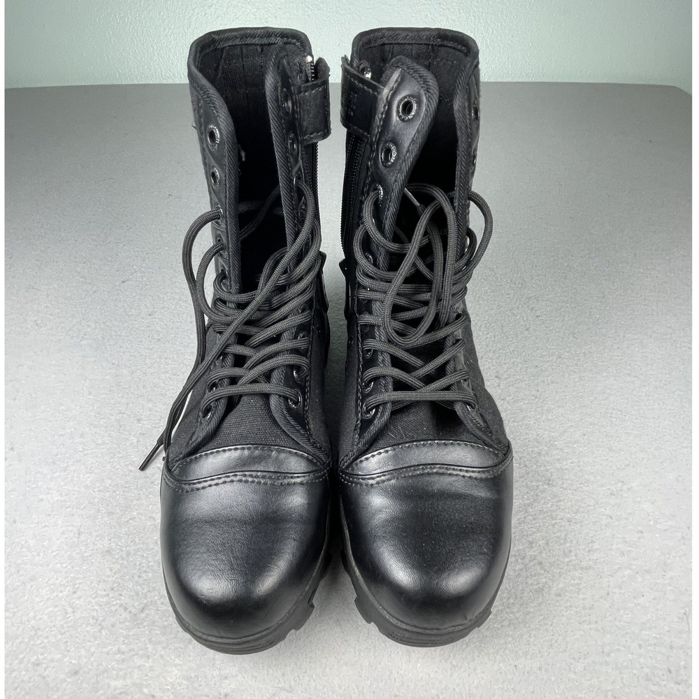 Doman Tactical Boots Mens 8 Black Outdoor Equipment Side Zip Combat High Top Lug